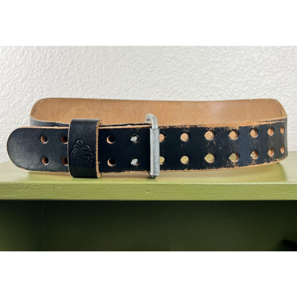Altus Leather Weight Lifting Belt Xl 42-47 Made In Usa Black Leather 4" Wide